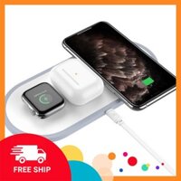 Chính Hãng Đế sạc không dây iphone sạc nhanh Qi 3 in 1 Hoco CW20 CW21 CW24 dành cho iphone apple watch airpods samsung S