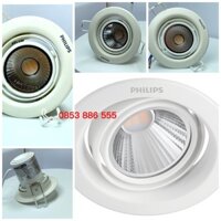 CHÍNH HÃNG **Đèn LED âm trần chiếu điểm 7W lỗ khoét trần D75mm PHILIPS, 59776