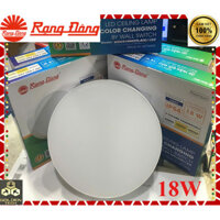 (Chính hãng) Đèn Led ốp nổi trần (Vuông & Tròn) 18W Đổi 3 Màu Rạng Đông -Đường kính 220mm -Chip hàn quốc Model LN29N