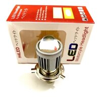 Chính Hãng - Đèn Led Pha Bi Cầu 2 Màu Chân H4 Lắp Cho Ô Tô Và Xe Máy Mẫu Mới 2023.Cos Vàng Pha Trắng,Dùng điện bình 12v