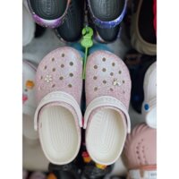 [Chính Hãng ] Dép Giày Sục Kim tuyến Trẻ Em,Nữ - Cross Crocs Classic Clog - Siêu êm - Bền - Nhẹ - tặng kèm 5  jibizt