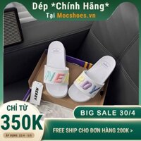 [CHÍNH HÃNG] DÉP QUAI NGANG NERDY MÀU TRẮNG LOGO CẦU VỒNG 2022