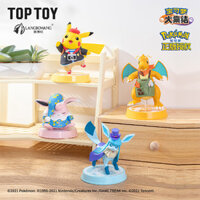 ※[Chính hãng] Đồ trang trí bàn làm việc chính hãng Pokémon Go Pikachu Jigglypuff Dragonite tượng 3D đồ chơi cầm tay ngoại vi