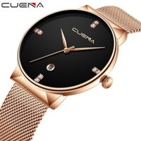 [CHÍNH HÃNG] Đồng Hồ Nam CUENA DateSun Dây Thép Lụa Titanium Mặt Số Đính Đá phong cách sang trọng