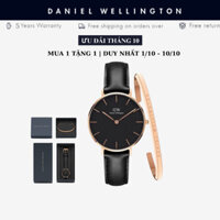 [Chính Hãng] Đồng Hồ Nữ Dây Da Daniel Wellington Classic Petite Sheffield RG Black Kèm Vòng Tay Cuff Chính Hãng