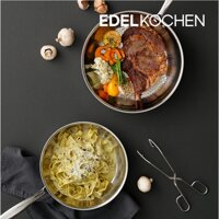 [Chính hãng Edelkochen] Bộ Chảo Edelkochen COCO 3 lớp không xi, 3 lớp inox 304 đúc liền, hạn chế dính