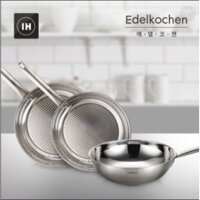 [Chính hãng Edelkochen] Chảo Edelkochen Plus 3 lớp 26cm và 28cm chất liệu inox 304 đúc 3 lớp