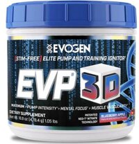 Chính hãng Evogen EVP-3D Pre-Workout 40 Liều, Tăng Sức Mạnh, Sức Bền, Tỉnh Táo Trước Tập, Không Caffein - Blueberry Apple