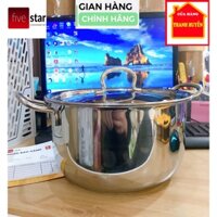 [Chính hãng FiveStar] Size 22cm - Nồi inox 3 đáy sandwich inox 430 cao cấp Fivestar Standard bếp từ nắp inox