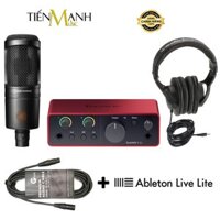 [Chính Hãng] Full Bộ Soundcard Focusrite Solo Gen 4 - Micro Audio Technica AT2020 - Tai Nghe Kiểm Âm ATH-M20x