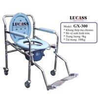 CHÍNH HÃNG Ghế bô vệ sinh lucass GX300 có bánh xe, có để chân