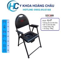 [CHÍNH HÃNG] Ghế Bô Vệ Sinh Không Bánh Xe, Khung Sơn, Bô Vuông, Đệm Simili Lucass G-17(G17) (Tiêu Chuẩn Mỹ)