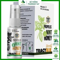 CHÍNH HÃNG GIAO HỎA TỐC Tracy bee Xịt họng keo ong Propolis Mint and Honey Tracybee giảm viêm, đau họng chai 30ml