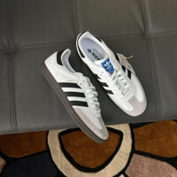 Chính Hãng Giày Adidas Samba OG Trắng Sọc Đen đế nâu Nam Nữ shop Binh Authentic VN