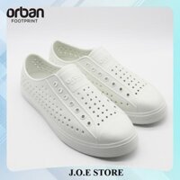 [Chính hãng] Giày nhựa lỗ nam nữ đi mưa đi biển chống nước Urban Footprint D2001 - Màu Trắng trơn