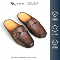 [Chính hãng] Giày Sục Nhám Đai Kim Loại Classic, Dép Sục Nam Đế Bằng Khâu Đế Trống Trơn Trượt