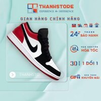 [CHÍNH HÃNG] Giày thể thao nam nữ trắng đỏ đen giày AIR JORDAN 1 LOW BLACK TOE - NJ1BLT