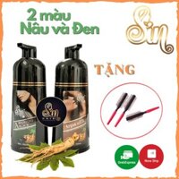 [CHÍNH HÃNG - GỘI LÀ ĐEN] Dầu Gội Nhân Sâm Sin Hair, Phủ Nâu Và Đen Cho Mọi Loại Tóc