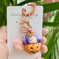 Chính Hãng Halloween Bí Ngô Dễ Thương Tóc Nhỏ Bóng Mặt Dây Chuyền Móc Khóa Túi Mặt Dây Chuyền Quà Tặng Dễ Thương