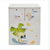 {Chính Hãng} [🚨Hoả tốc 1h] Tủ nhựa 3 tầng Pucca Song Long có khoá