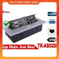 [Chính Hãng] Hộp Ổ Cắm Điện Âm Bàn Đa Năng - Cho Văn Phòng - Phòng Họp Cao Cấp Đầy Đủ Chức Năng TK-AS02DN-B