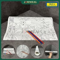 [Chính Hãng] [IKEA] Cuộn Giấy Tô Màu, Cuộn Tranh Tô Màu Cho Bé IKEA SKOGSDUVA Cây Cối Động Vật 10m