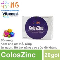 Chính Hãng Kẽm cho bé Coloszinc Kẽm Zinc gluconate Bổ sung kẽm cho bé biếng ăn Zinc 50mg Zin c Vitamin kẽm cho bé Hộp 20