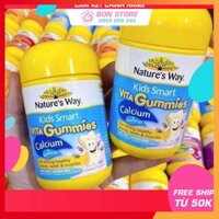 [CHĨNH HÃNG] Kẹo Vita Gummies Calcium + Vitamin D Nature's Way (Gum Canxi) 60 viên - Xuất xứ Úc