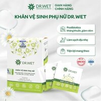 [CHÍNH HÃNG] Khăn ướt vệ sinh phụ nữ hỗ trợ giảm mùi tiện lợi hộp 25 chiếc DR.WET