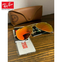 [Chính Hãng] Kính râm phi công Rayban cho nam nữ Gọng Vàng Cam Flash RB3026 112/69 62mm