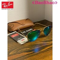 [Chính Hãng] Kính râm ray/Ban Aviator RB3025 khung chiếu Vàng 112/19 58mm/ống kính tráng gương màu xanh lá cây