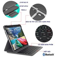 [Chính hãng Logitech] Bao da bàn phím Logitech Slim Folio cho iPad Pro 11''/12.9''/ air 4,5,6(M1,M2)