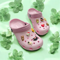 [Chính hãng - lỗi 1 cắt] Dép crocs classic nữ màu hồng nhạ SHN mang siêu xinh, có tặng charm