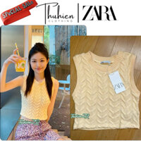 (Chính hãng M L)Áo len ZARA 5039/307/321 sát nách vặn thừng vàng baby knit wear(kèm ảnh thật)