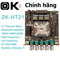 Chính hãng Mạch loa 2.1 ZK HT21 Mô-đun bộ khuếch đại công mạch khuếch đại âm thanh 160W*2+220W bluetooth 2.1 Kênh TDA749