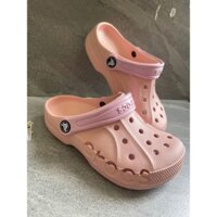 [CHÍNH HÃNG]-MÀU HỒNG-Giày Dép Sục Classic Crocs Cross Nữ Trẻ Em, Siêu Bền, Nhẹ, Êm, Tặng 6 sticker/charm/jibbizt