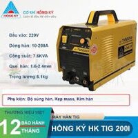 CHÍNH HÃNG - Máy hàn Tig inverter 220V/7KVA Hồng Ký HK TIG 200I (kim hàn 1.6mm - 2.6mm)