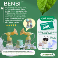 (Chính hãng) MÁY HÚT SỮA THÔNG MINH BENBI LUNA 2 | 100% Nhựa PPSU, Phễu Silicon | Tặng Kèm 2 Đệm Hạ Size 21mm