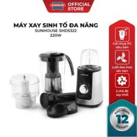 [Chính hãng] Máy xay sinh tố đa năng Sunhouse SHD5322 màu đen. Máy say sinh tố Sunhouse 3 cối. Sản phẩm chính hãng