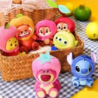 Chính Hãng MINISO Disney Trái Cây Chủ Đề Mũ Mù Hộp Làm Bằng Tay Thời Trang Chơi Gấu Pooh Stitch Dâu Gấu
