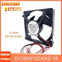 Chính Hãng Mới D1350X12CXXZ-18 DC12V 0.33A 12.5cm Cho Quạt Làm Mát Tủ Lạnh Hai Dây