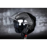 [CHÍNH HÃNG] MŨ BẢO HIỂM 3/4 2 KÍNH YOHE 878 ĐEN BÓNG