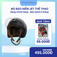 [CHÍNH HÃNG] Mũ bảo hiểm 3/4 đầu Honda JET dáng thể thao mẫu mới nhất 2024 - ĐEN NHÁM (Bảo hành 6 tháng)