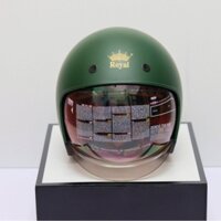 (Chính hãng) Mũ bảo hiểm 3|4 royal m139 kính âm cao cấp - Nón bảo hiểm royal dấu kính màu xanh rêu (lính) bảo hành 12th