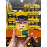 CHÍNH HÃNG MỸ Viên Sắt Nature Made Iron 65mg. 365 viên DATE XA