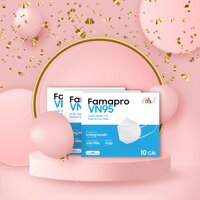 Chính hãng Nam Anh - Khẩu trang Famapro VN95 4 lớp màu trắng lọc bụi, kháng khuẩn 10 cáihộp - COMBO 3 HỘP