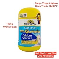 [Chính hãng] Nature's Way Kids Smart Vita Gummies Calcium + Vitamin D3 - Kẹo dẻo Canxi cho bé (Lọ 60v )