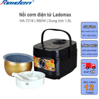 [Chính hãng] Nồi cơm điện tử 1.8L Ladomax HA-7218 lòng nồi dạng niêu, gia nhiệt quanh thành nồi nấu cơm chín đều