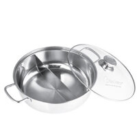 [Chính hãng] Nồi lẩu 2 ngăn inox SUS430 Tithafac size 22cm l 24cm l 26cm tiện dụng