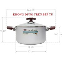CHÍNH HÃNG Nồi nhôm anod cao cấp nắp kính 20 cm Sunhouse SH8833 SH8833-20EBN